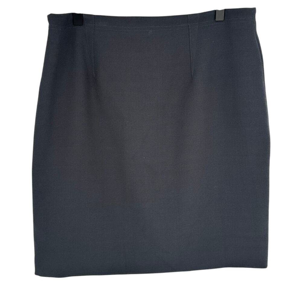 Banana Republic Pencil Skirt Women 10 Dark Gray Mini Skirt Back Slit Work Office